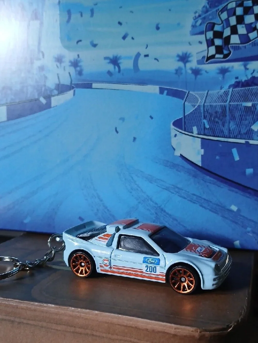 Ford RS200 Hot Wheels Car Keychain - Light Blue
